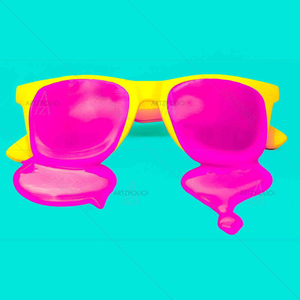 Yellow Hipster Sunglasses — Adult custom art by ArtzFolio