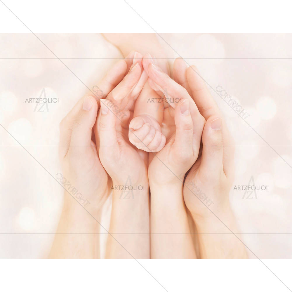 Family Hands & Baby New Born Arm — custom-size art design 5006519