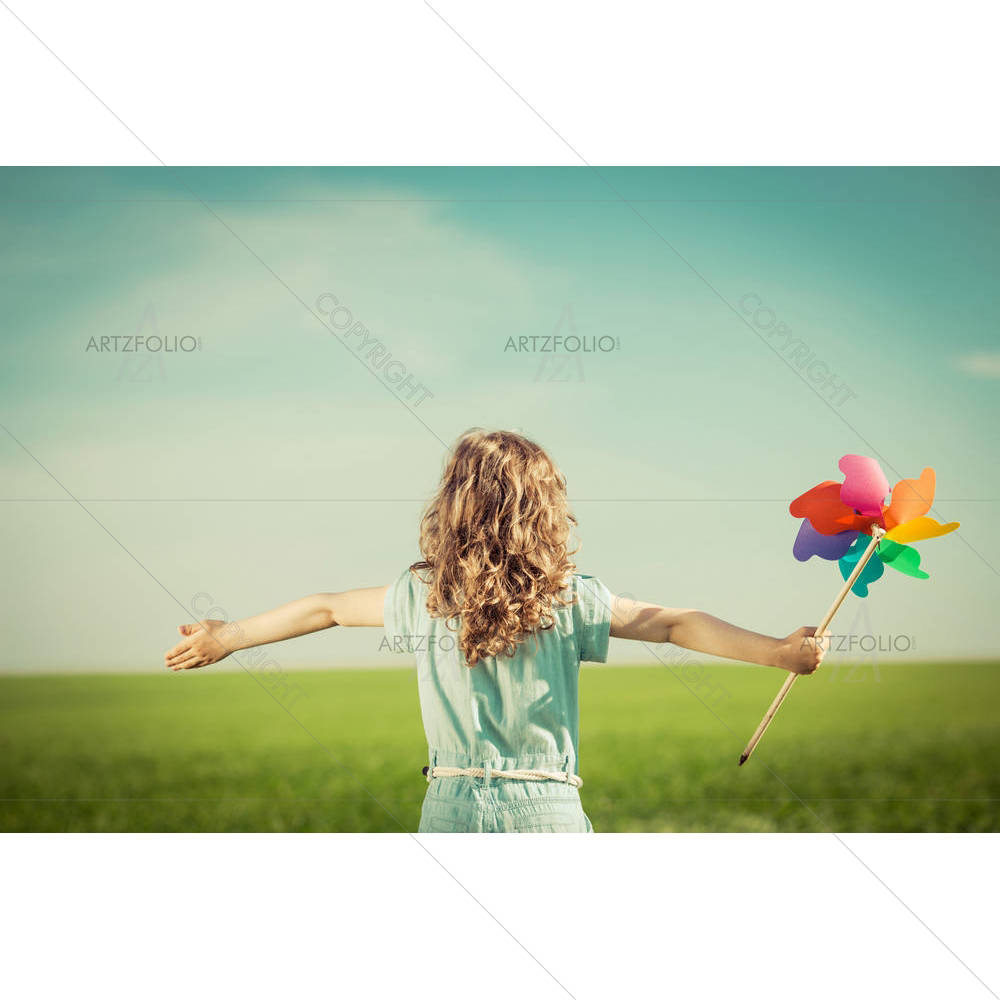 Happy Child In Spring Field — Baby custom art by ArtzFolio