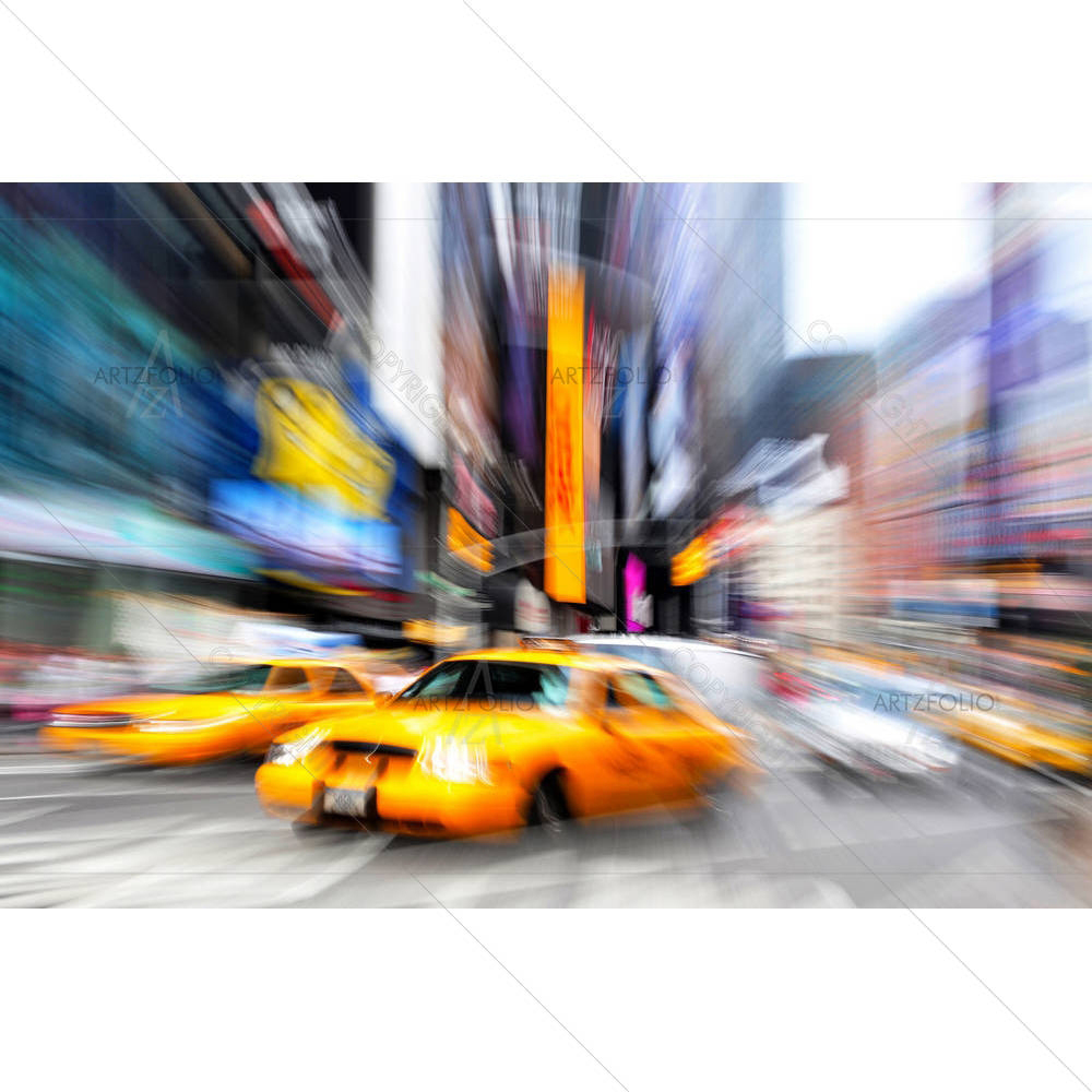 Taxi Cabs in Manhattan, New York, USA — custom-size art design 5006542