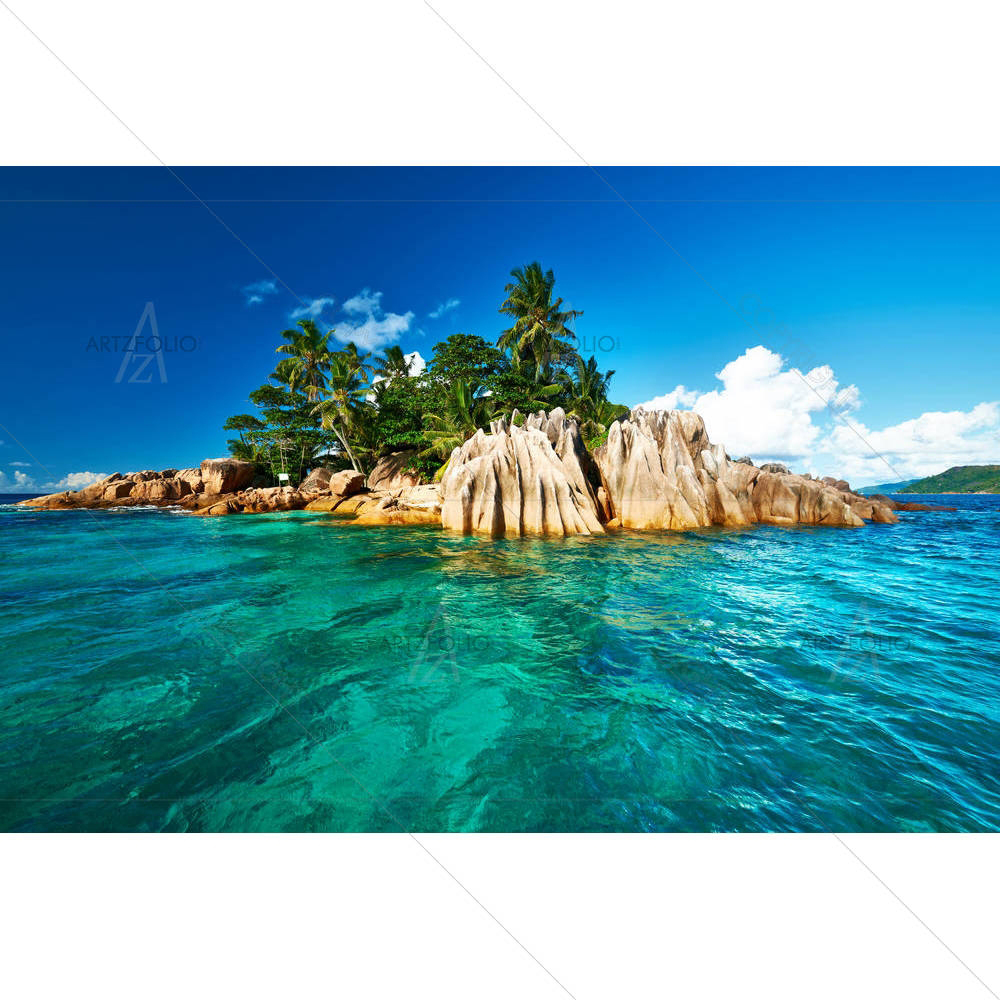 Beautiful St. Pierre Island At Seychelles — Fluid marble custom art by ArtzFolio