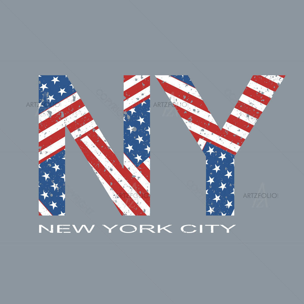 New York Flag Typography Graphic — custom-size art design 5006561