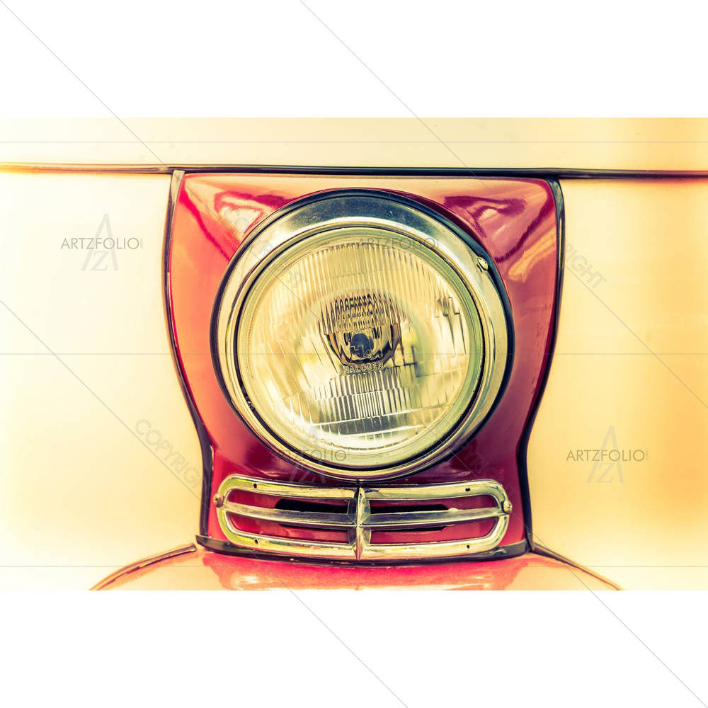 Headlight Lamp of a Vintage Car — Ancient custom art by ArtzFolio