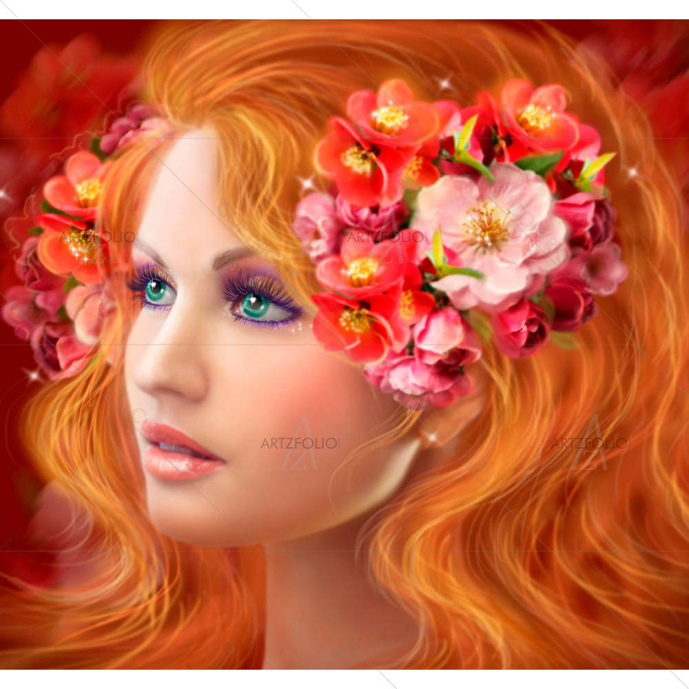 Woman Autumn — custom-size art design 5006577