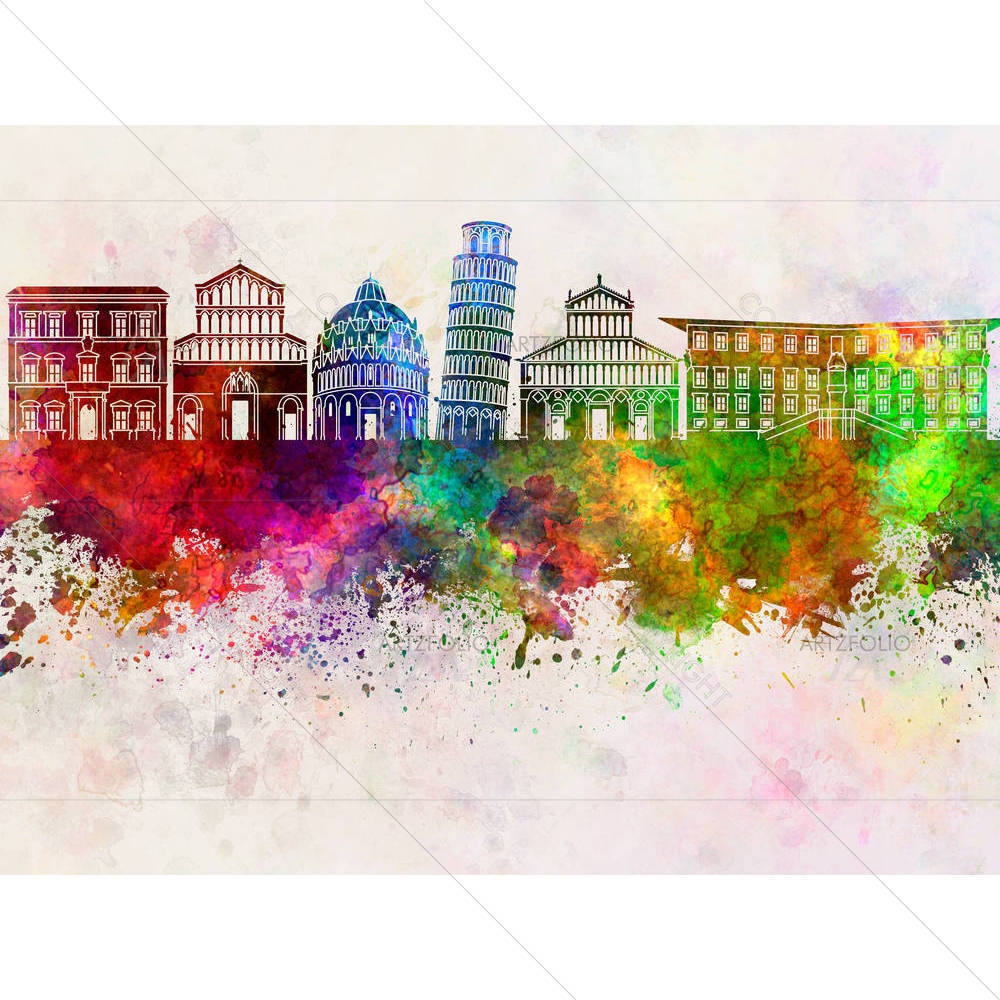 Pisa Skyline, a city in Tuscany, Central Italy — Abstract custom art by ArtzFolio