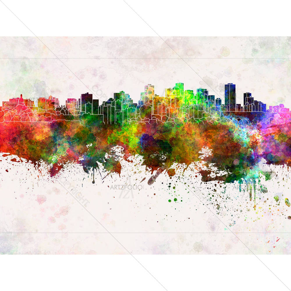 Skyline of Edmonton, Capital of Alberta, Canada — Abstract custom art by ArtzFolio