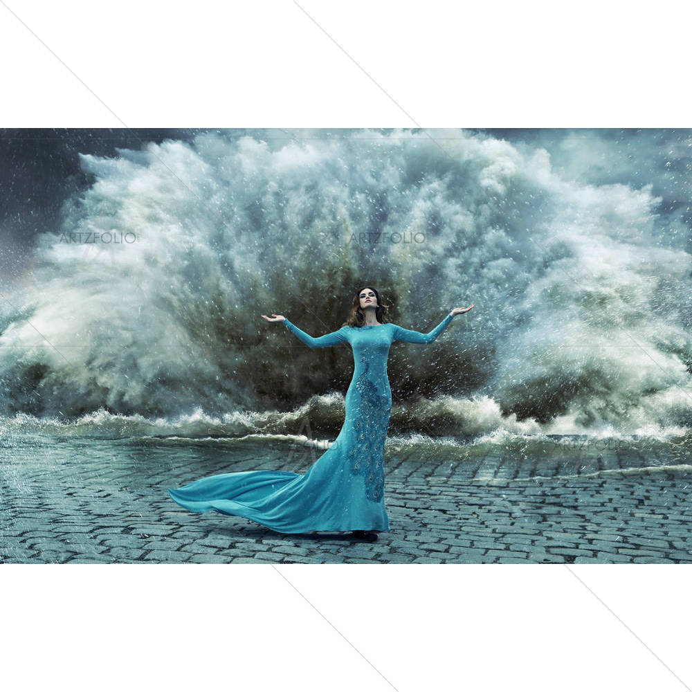 Lady Over The Sand & Water Storm — Fashion custom art by ArtzFolio