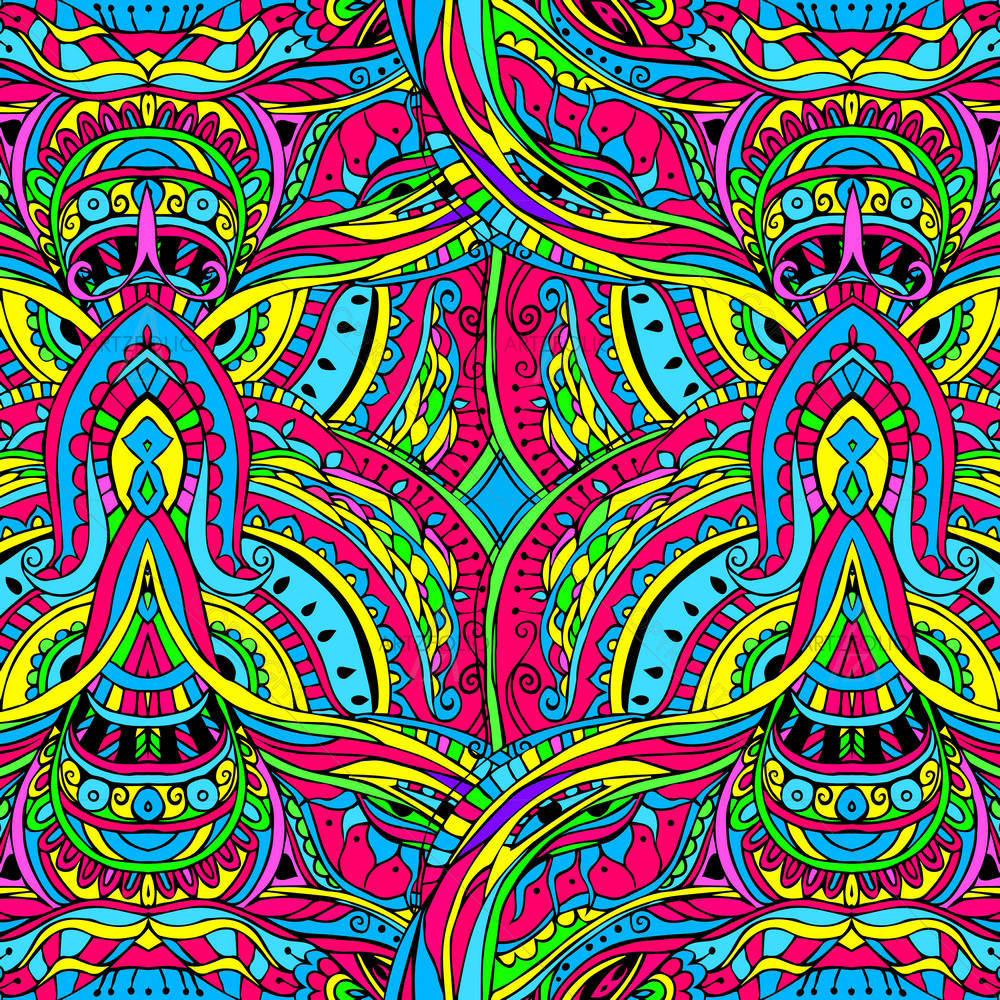 Traditional Motif Element D8 — Botanical custom art by ArtzFolio