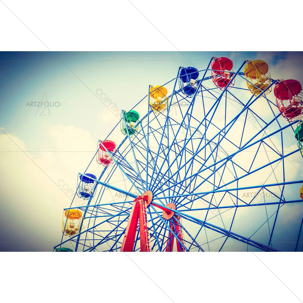 Vintage Ferris Wheel In Park — Abstract custom art by ArtzFolio