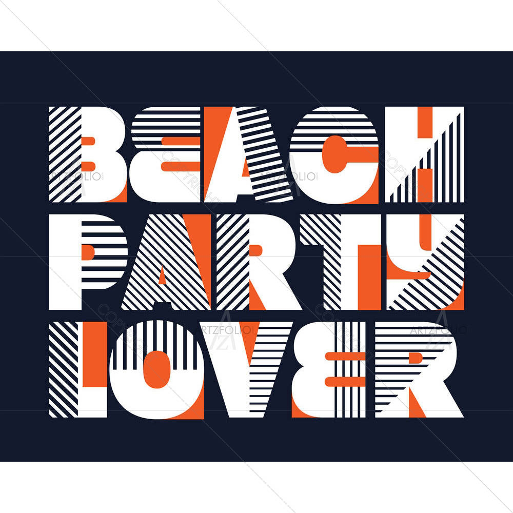 Beach Party Lover Typography Graphics — custom-size art design 5006626