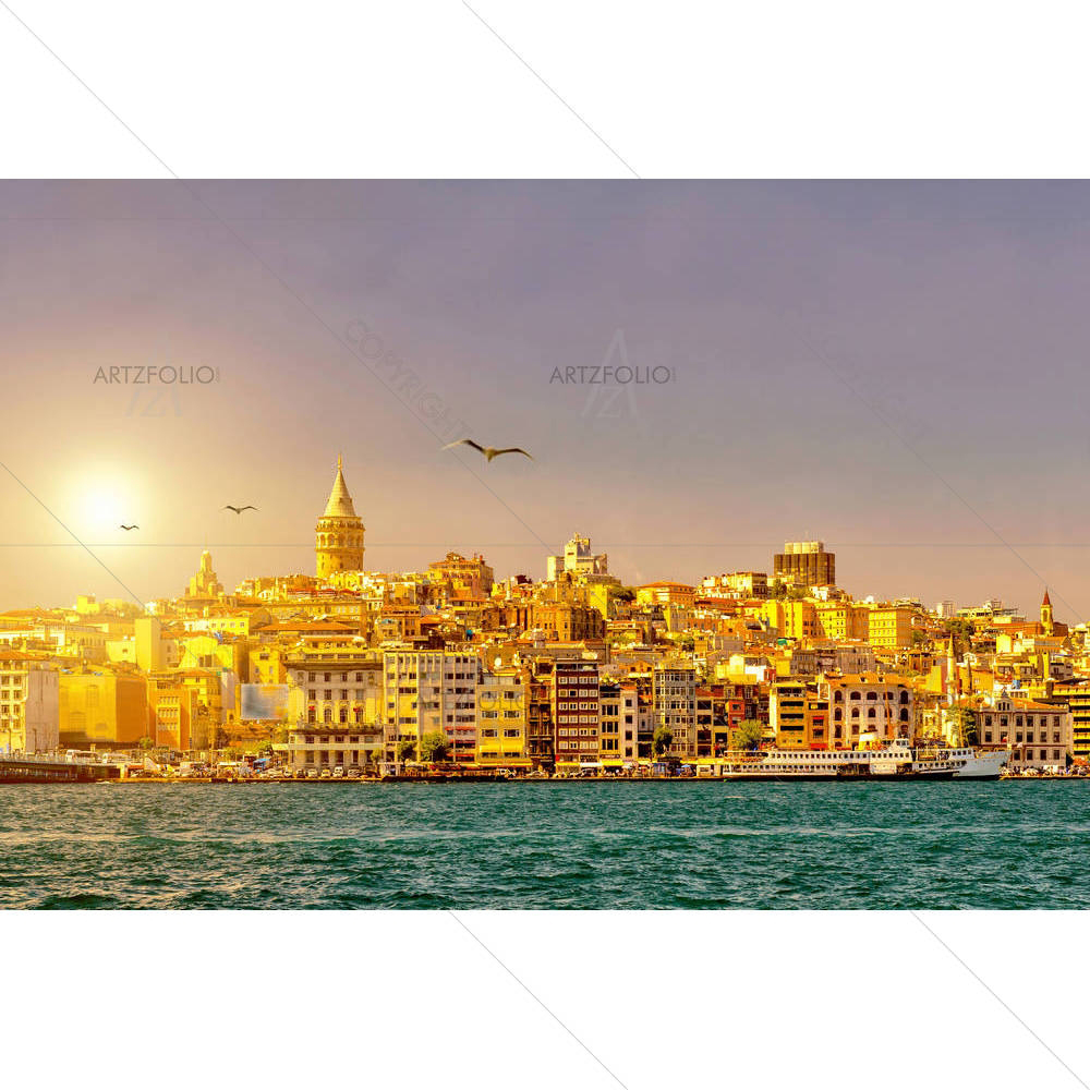 Istanbul Skyline with Galata Tower, Turkey — Devotional custom art by ArtzFolio