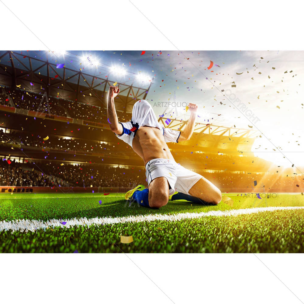 Soccer Player in Action — custom-size art design 5006632