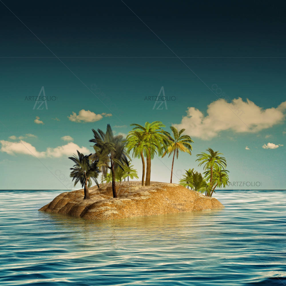 Island in the Sea — custom-size art design 5006635