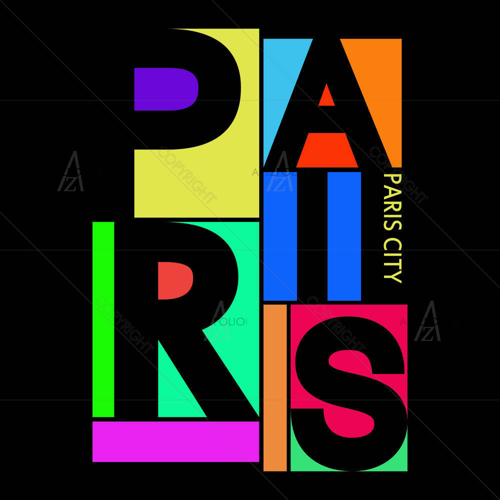 Paris City Typography — custom-size art design 5006648