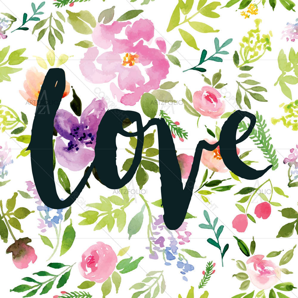 Watercolor Flowers D2 — custom-size art design 5006662