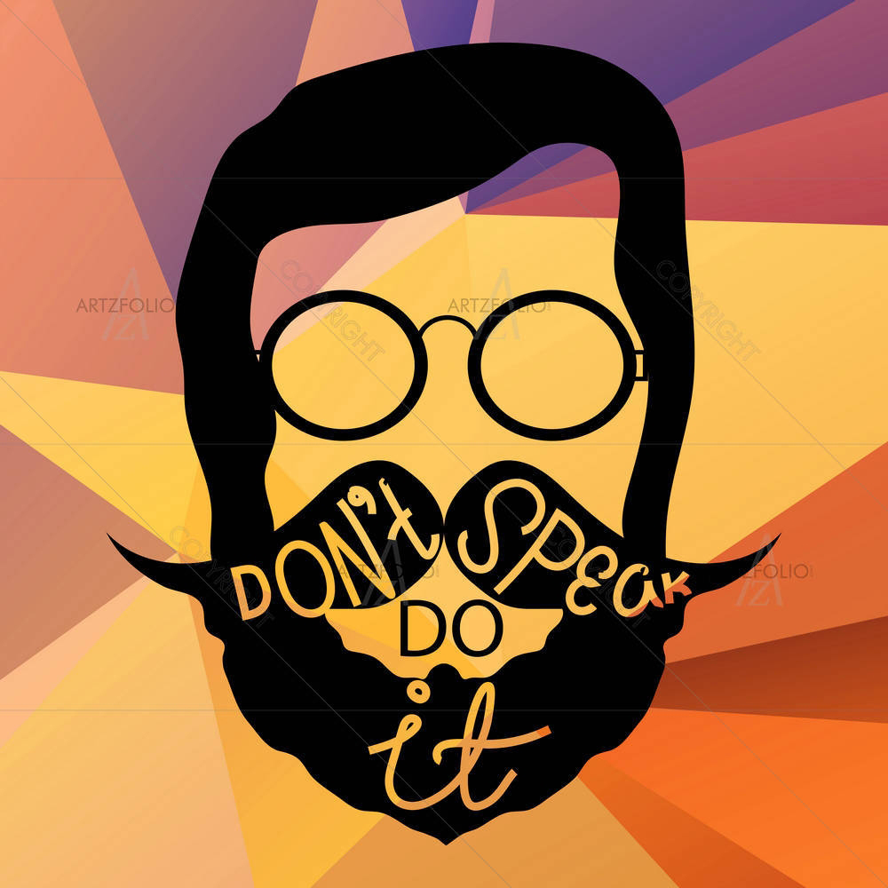 Hipster With Motivating Text — custom-size art design 5006674