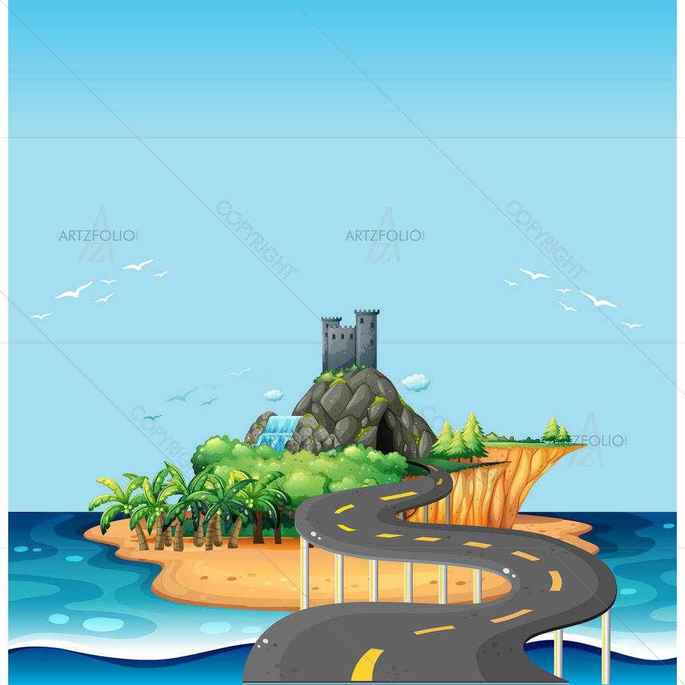 Road Trip To The Cave On The Island — Animated Cartoons custom art by ArtzFolio