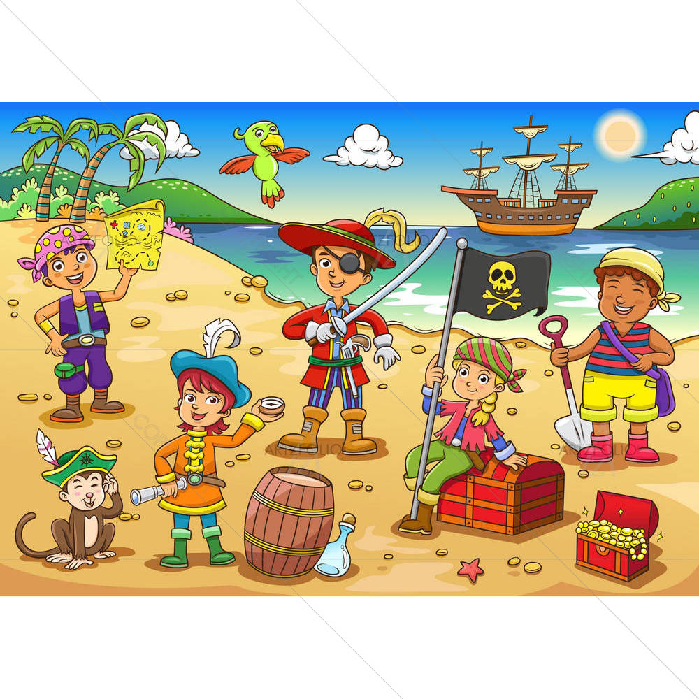 Pirate Child Cartoon — Kids & Nursery custom art by ArtzFolio