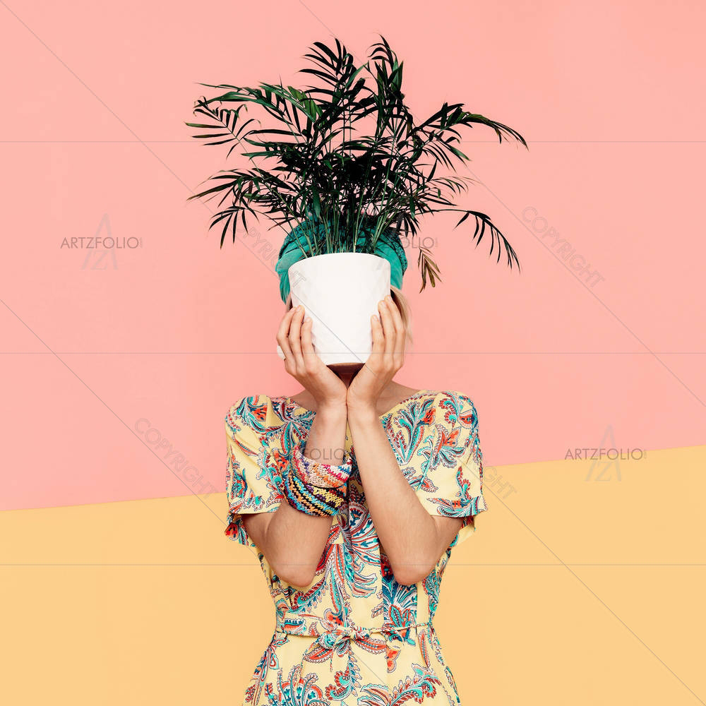 Lady With Flower — custom-size art design 5006684