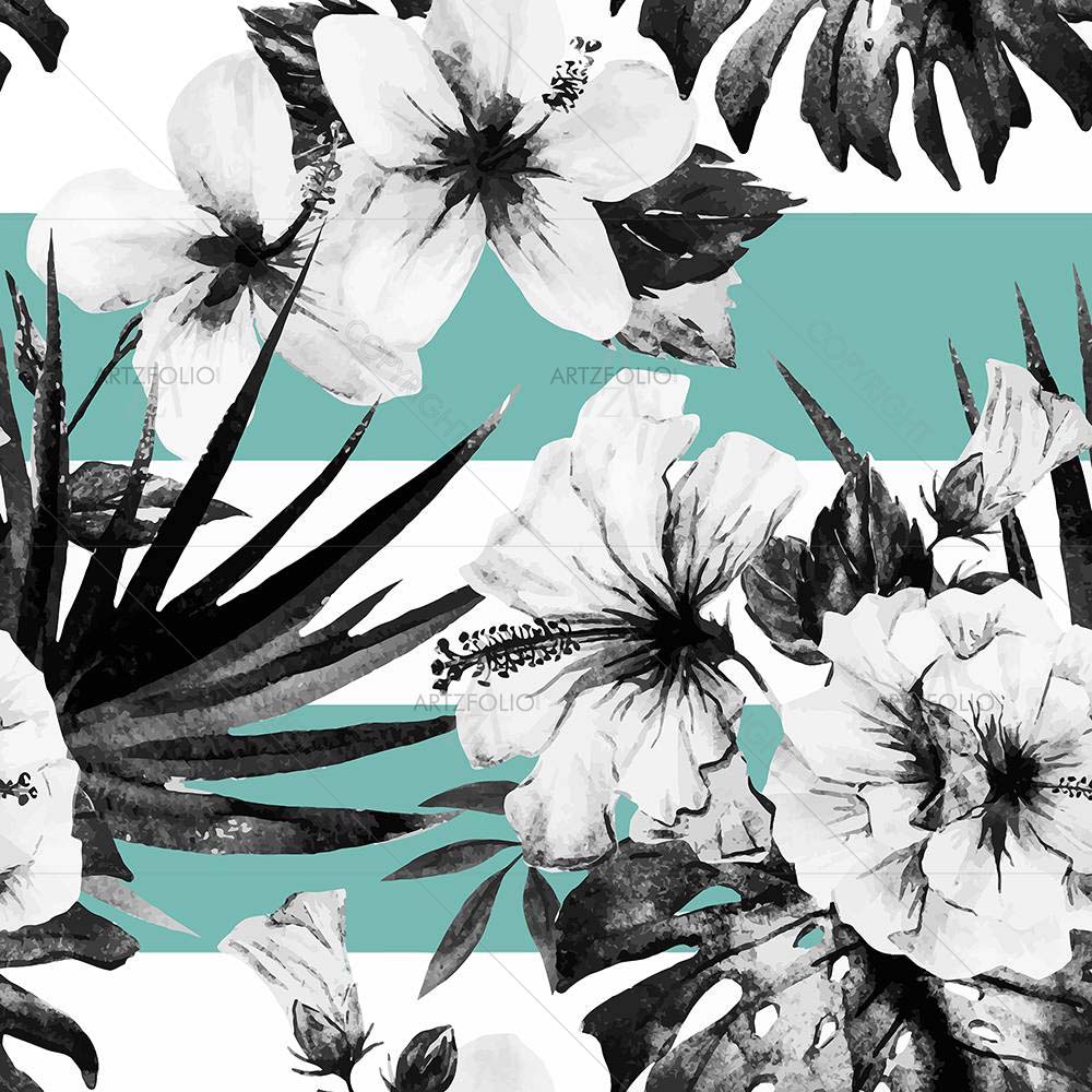 Watercolor Hibiscus D1 — custom-size art design 5006685