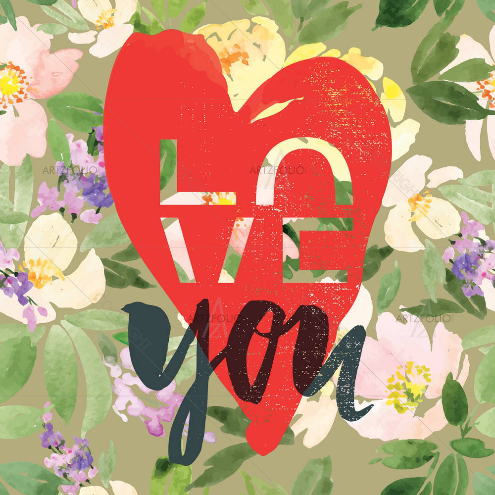 Watercolor Flowers D6 — Botanical custom art by ArtzFolio