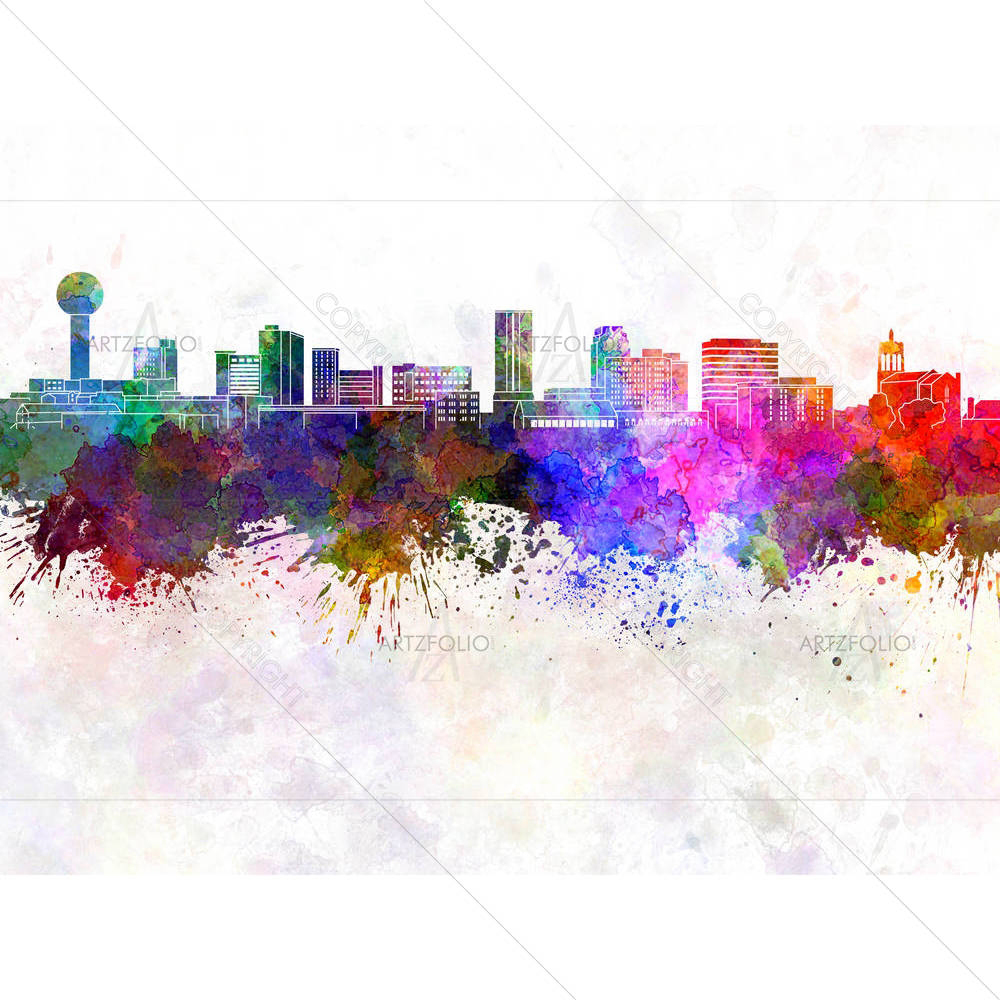 Skyline of Knoxville, US State of Tennessee — custom-size art design 5006769