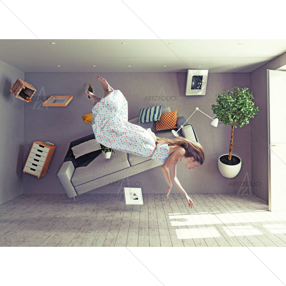 Lady Fly in Zero Gravity Room D1 — Devotional custom art by ArtzFolio
