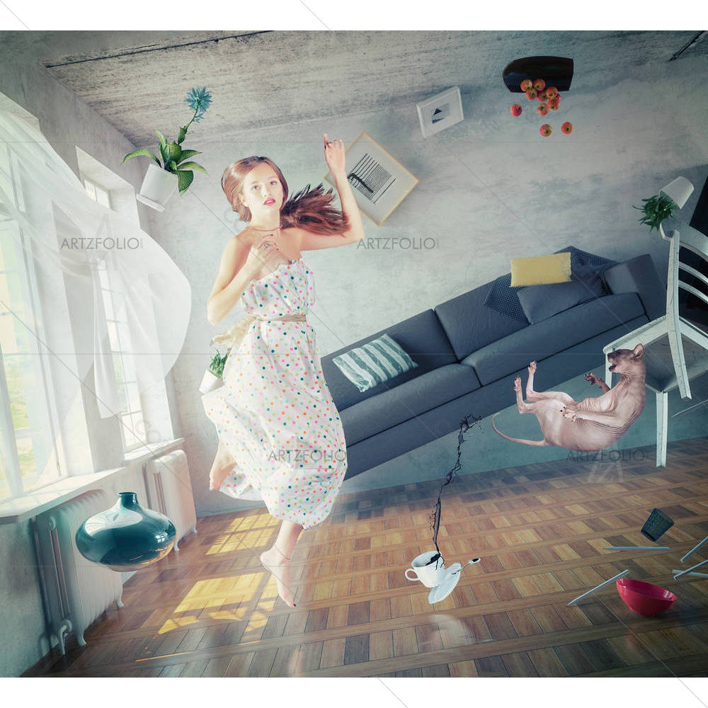 Lady Fly in Zero Gravity Room D2 — Devotional custom art by ArtzFolio