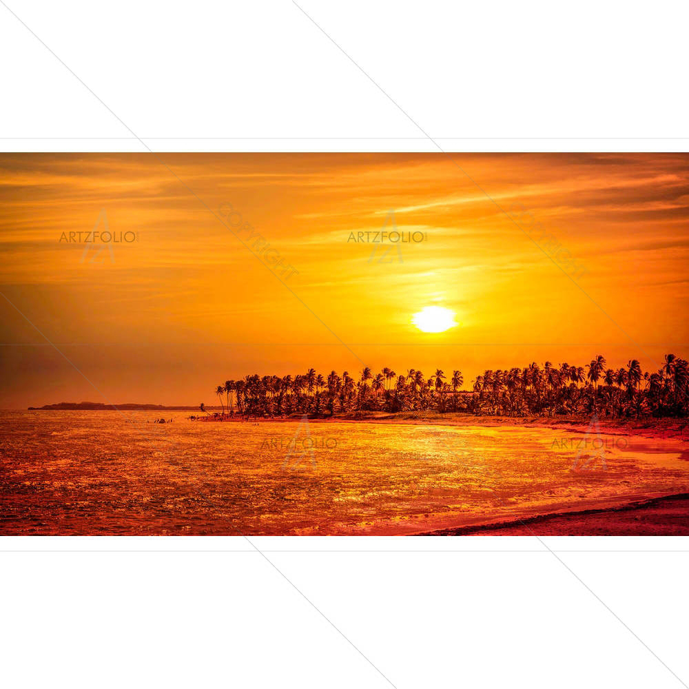 Sunset over Caribbean Sea, Dominican Republic — Devotional custom art by ArtzFolio