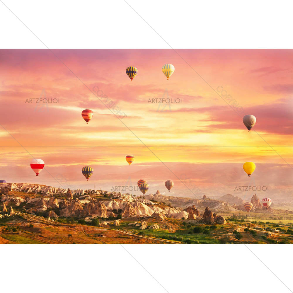 Fly Over Rocks In Cappadocia, Central Turkey — custom-size art design 5006786
