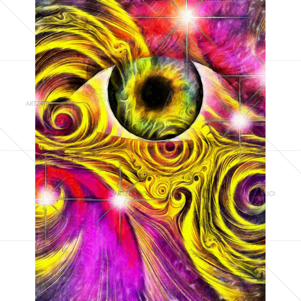 Hallucinagenic Style Eye & Pattern — custom-size art design 5006788