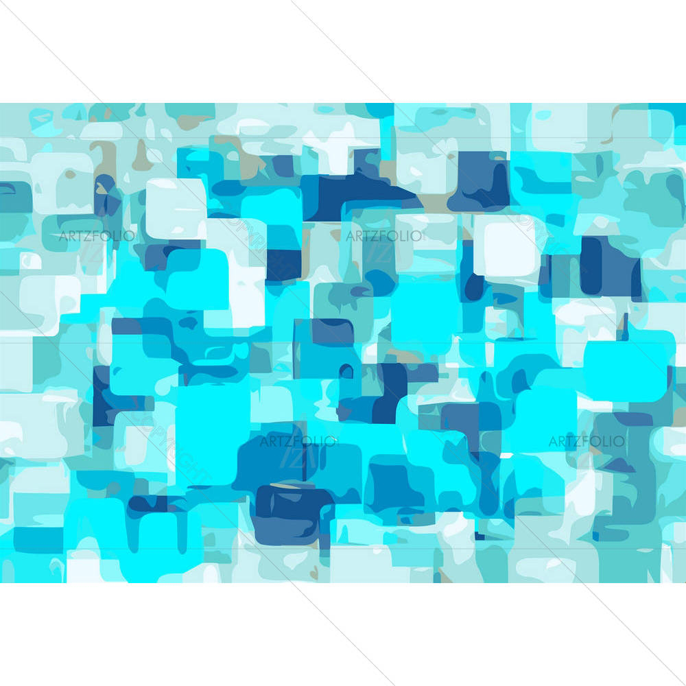 Bright Blue Square Shape — custom-size art design 5006789