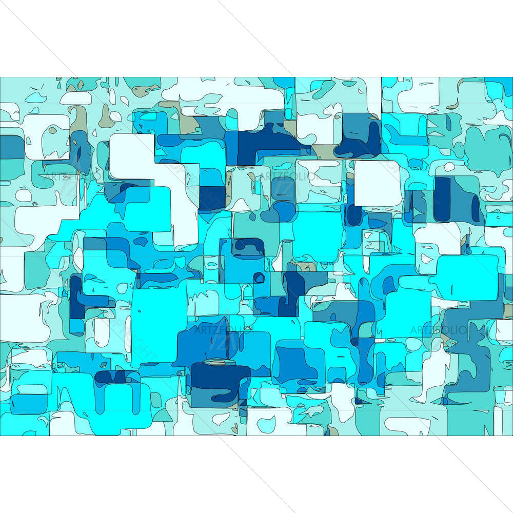 Blue Square Abstract — Abstract custom art by ArtzFolio