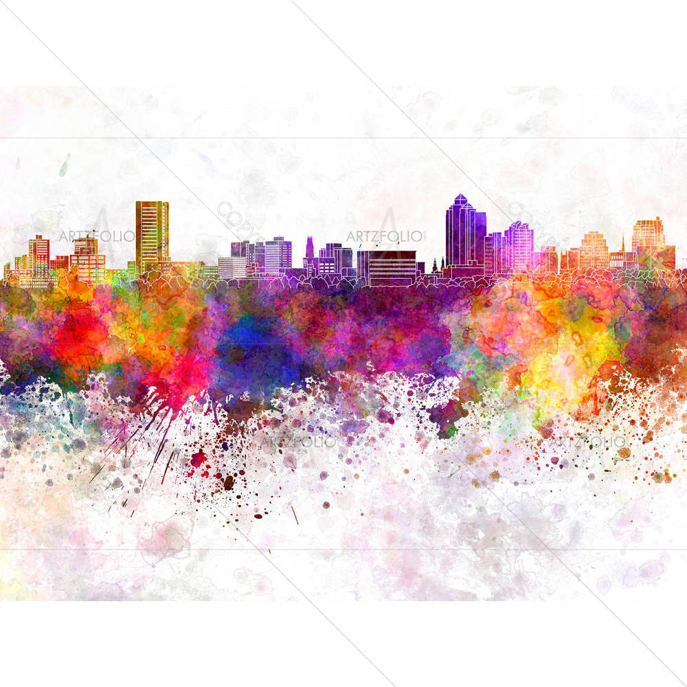 New Haven Skyline, US State of Connecticut — Abstract custom art by ArtzFolio