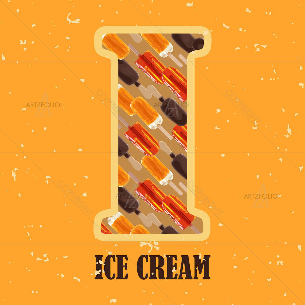 Ice Cream Typography Art — custom-size art design 5006820