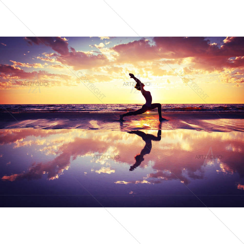 Woman Practicing Yoga D2 — Health custom art by ArtzFolio