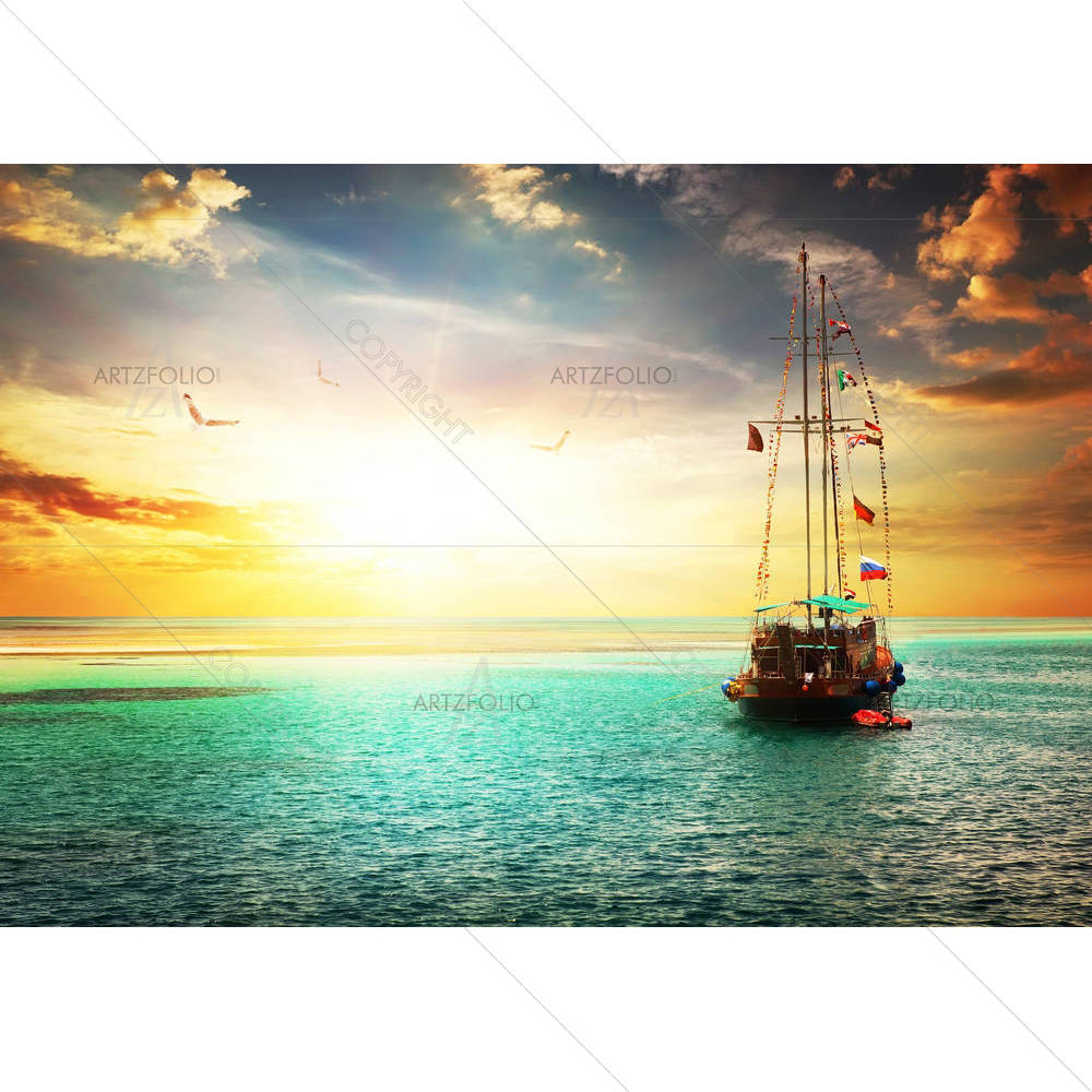 Yacht In The Sea — Automobiles custom art by ArtzFolio