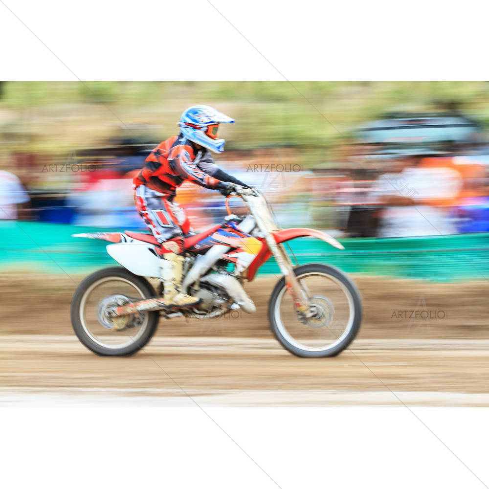Motion Blurred Of Motocross Competition — custom-size art design 5006831