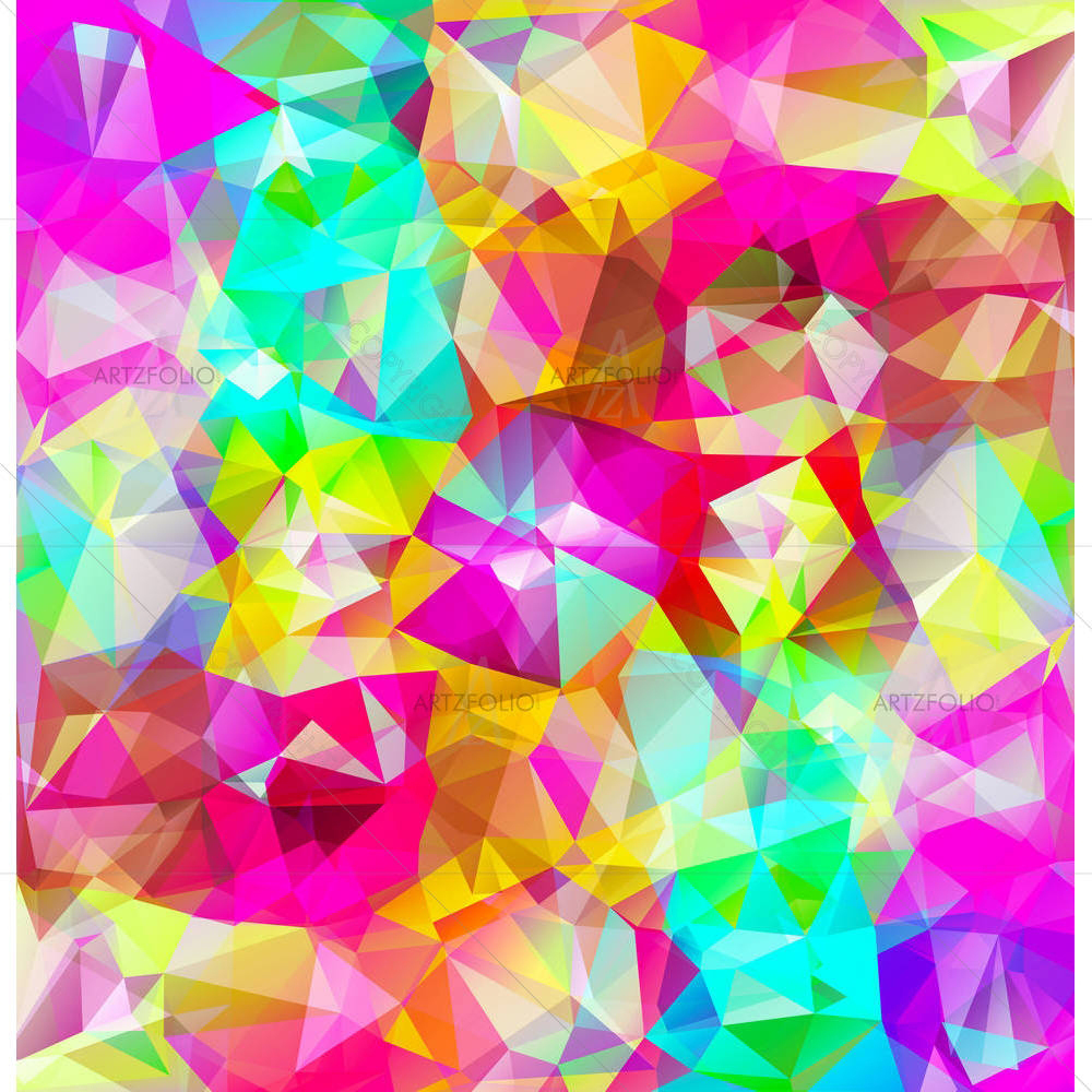 Multicolored Triangles D2 — custom-size art design 5006838