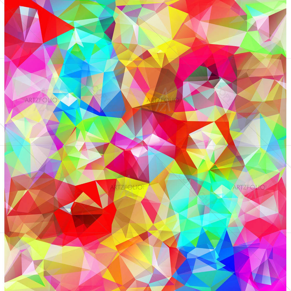 Multicolored Triangles D3 — Abstract custom art by ArtzFolio