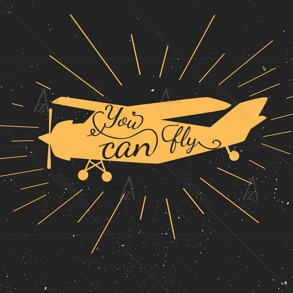 You Can Fly Black & Orange Art — Ancient custom art by ArtzFolio