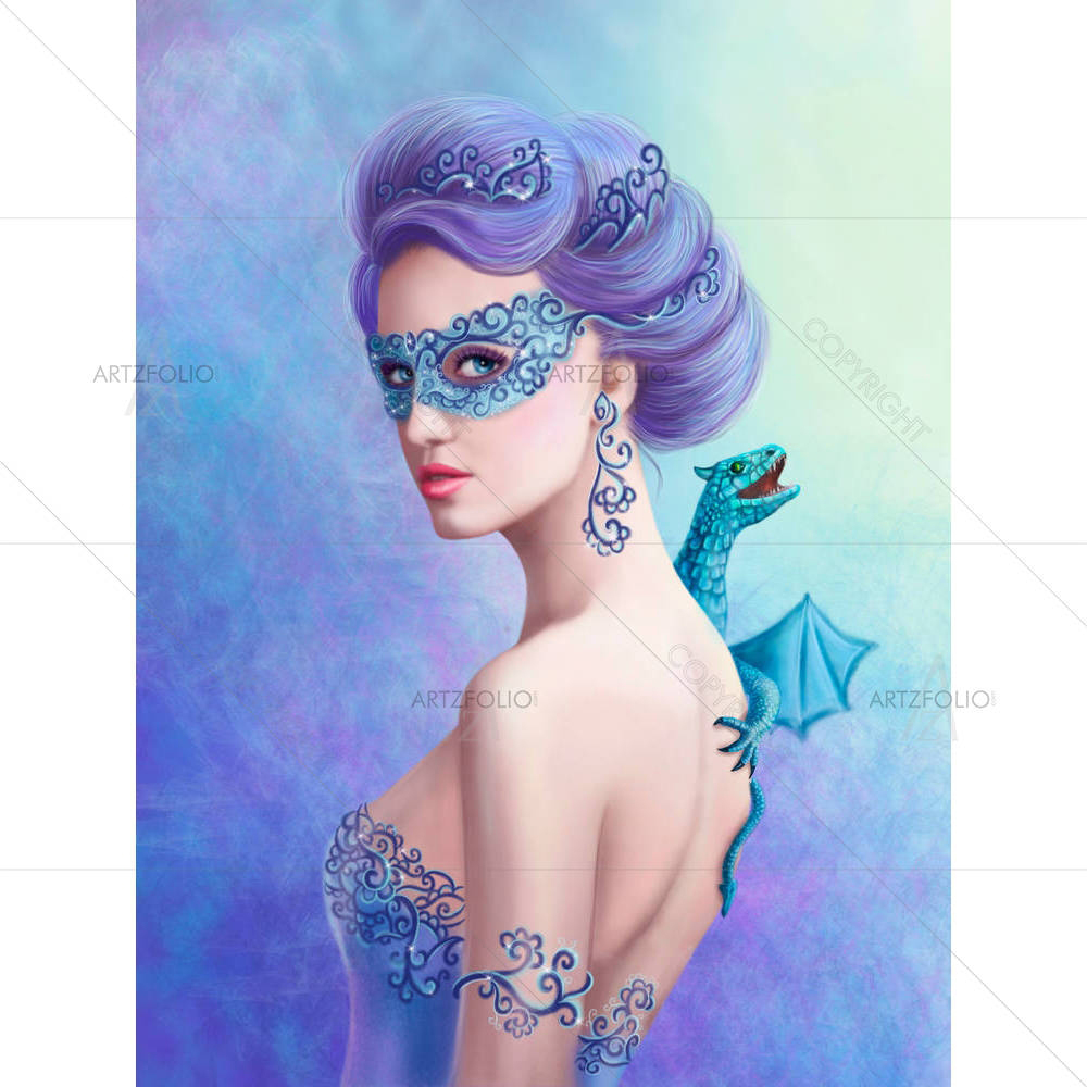 Winter Snow Queen In Mask — custom-size art design 5006872