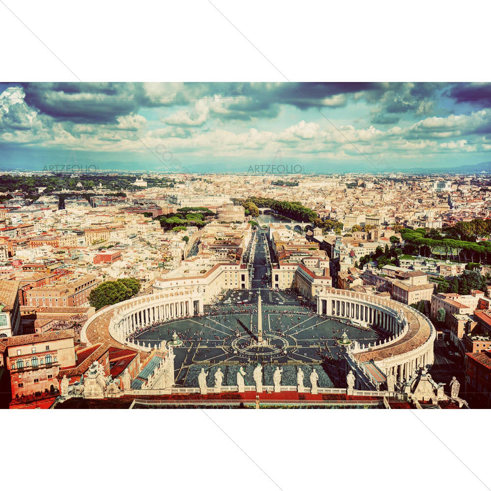 St. Peter's Square in Vatican City, Rome, Italy — Devotional custom art by ArtzFolio