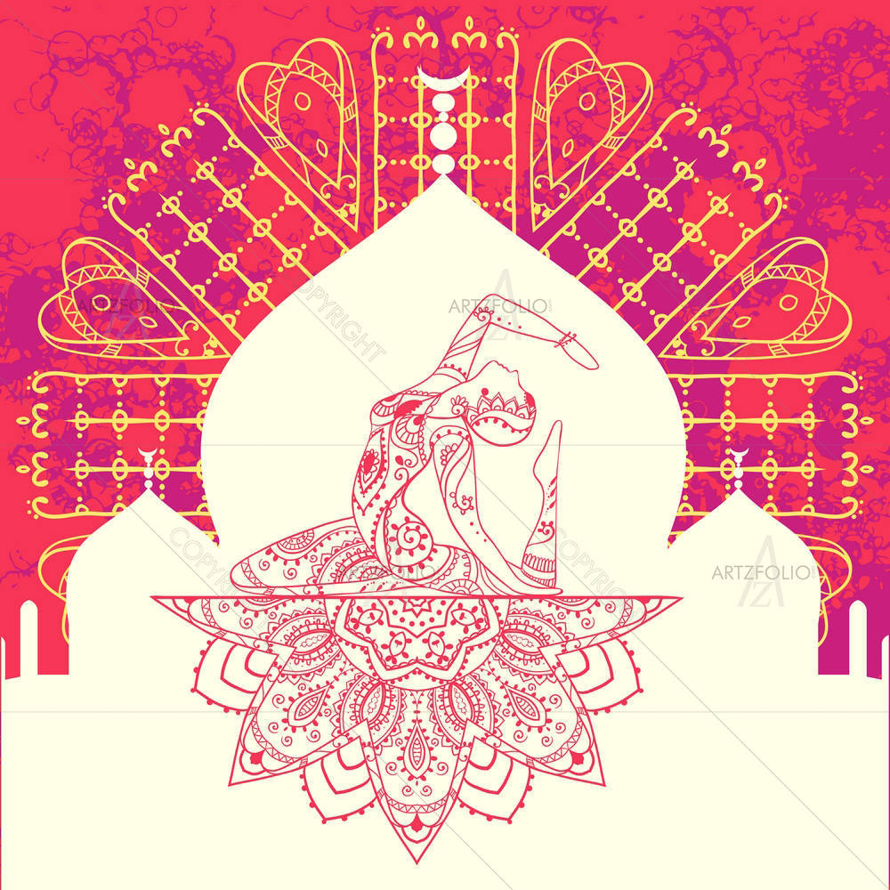 Traditional Indian Arabic Art D3 — custom-size art design 5006899