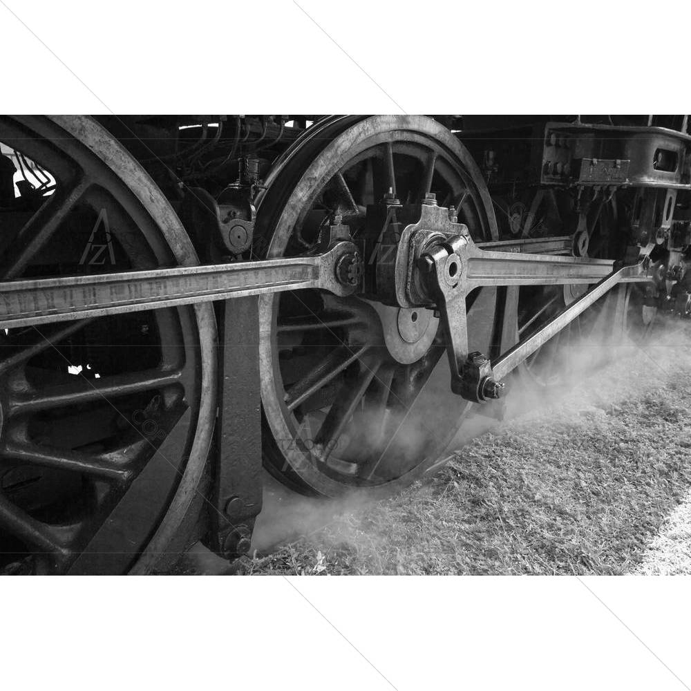 Iron Wheels of Stream Engine — Ancient custom art by ArtzFolio