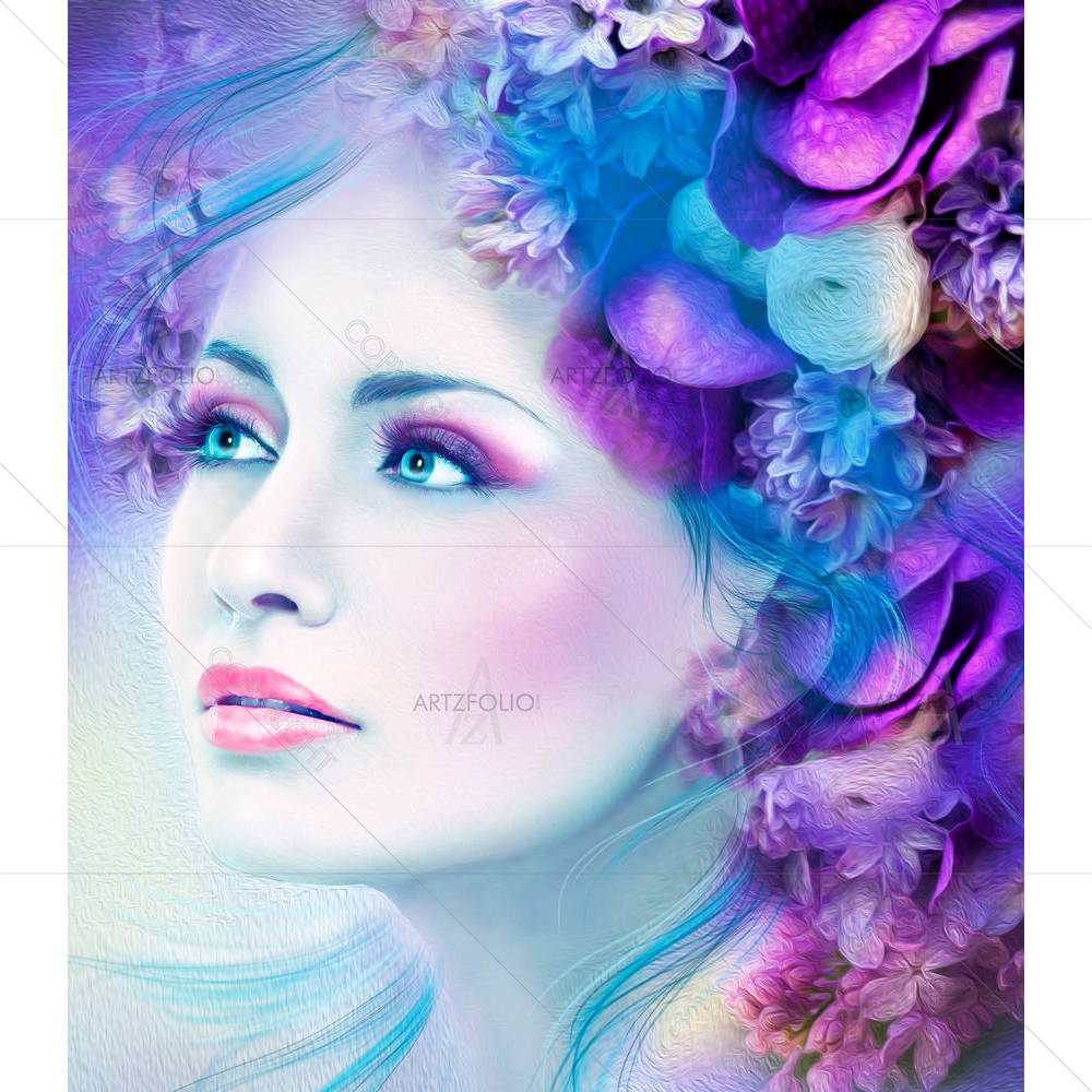 Woman Flowers — Botanical custom art by ArtzFolio