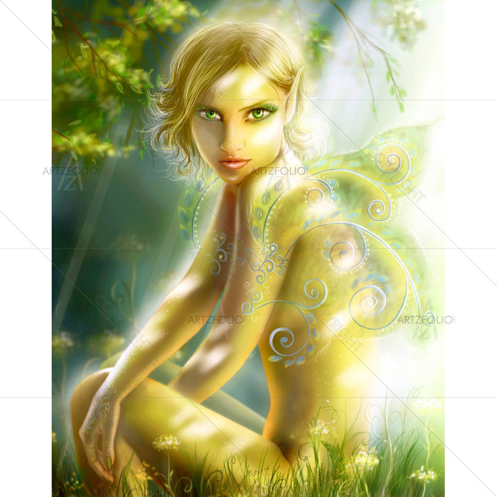 Portrait of Green Fairy — Fantasy custom art by ArtzFolio