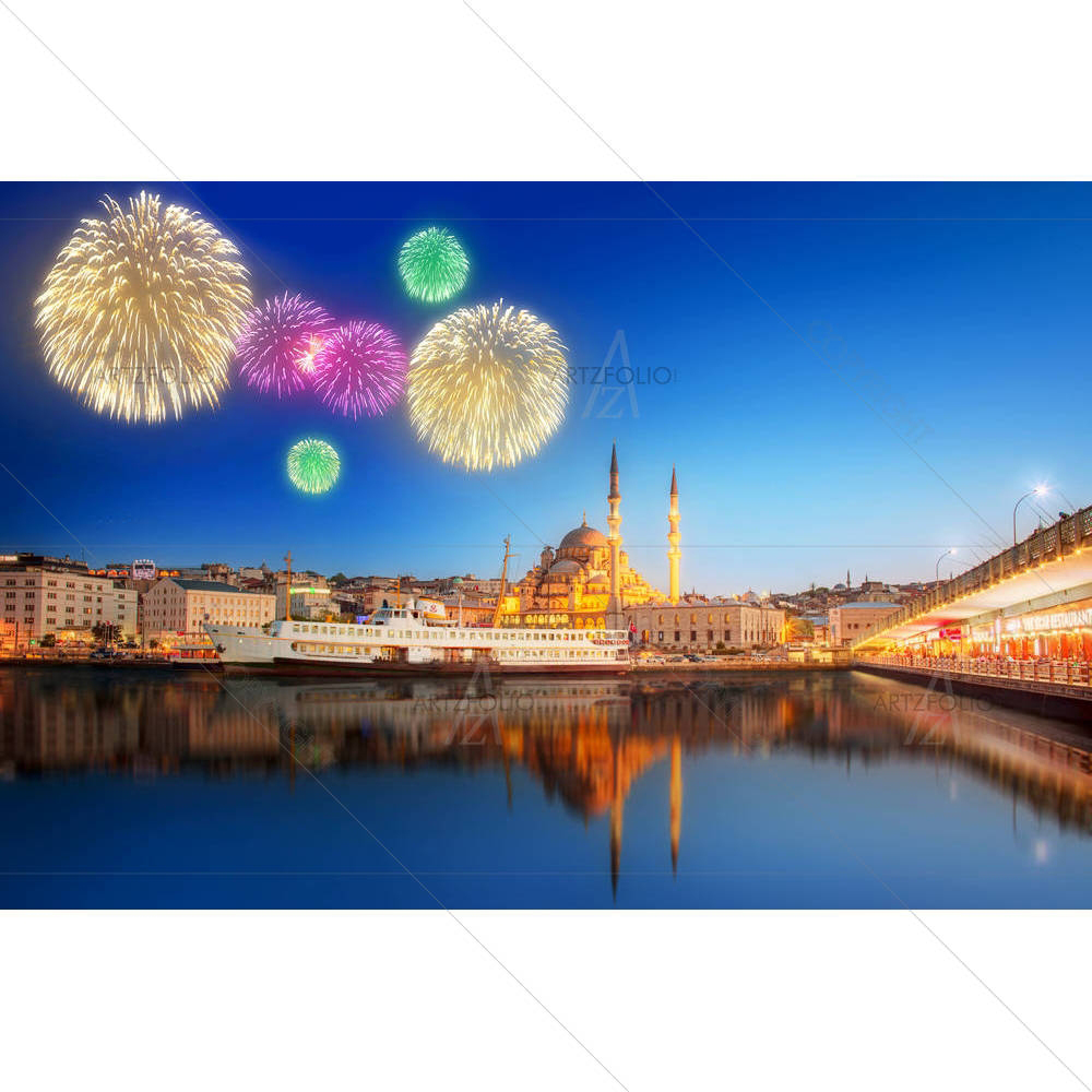 Galata Tower & Golden Horn in Istanbul, Turkey D1 — custom-size art design 5006965
