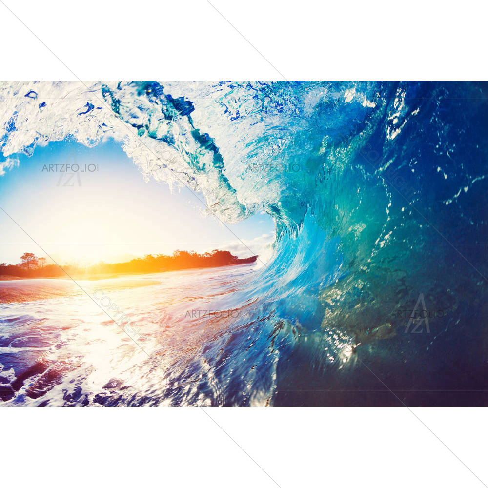 Blue Ocean Wave Crashing D1 — Automobiles custom art by ArtzFolio