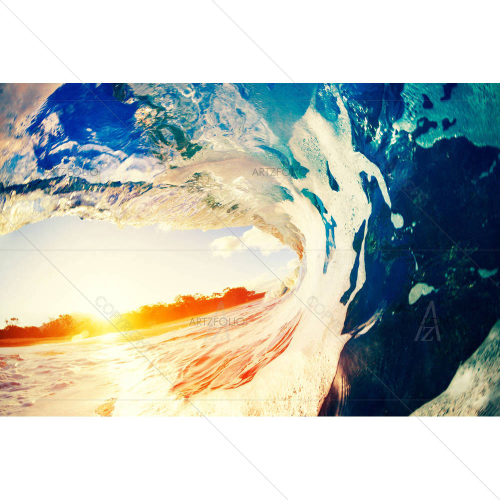 Blue Ocean Wave Crashing D2 — Automobiles custom art by ArtzFolio